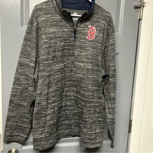 Majestic Boston Red Socks quarter zip pullover. Mens size 2XL. Gray marked EUC